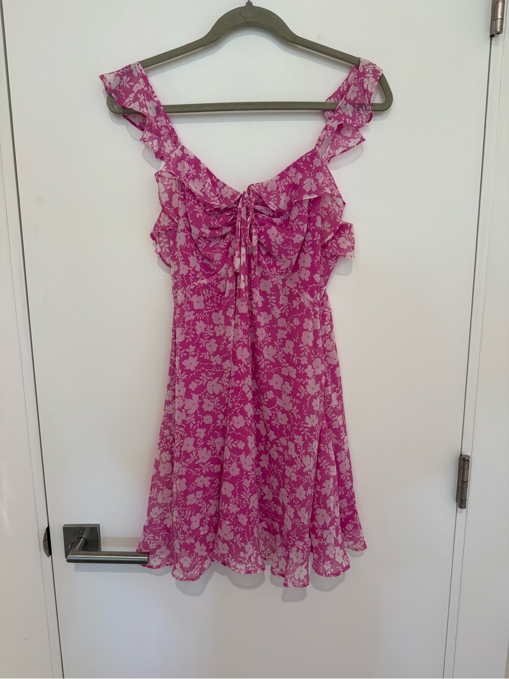 Pink Floral Ruffle Sundress